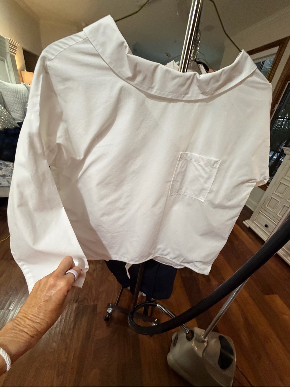 Ami Kids White Cotton Boatneck Short-Sleeve Top